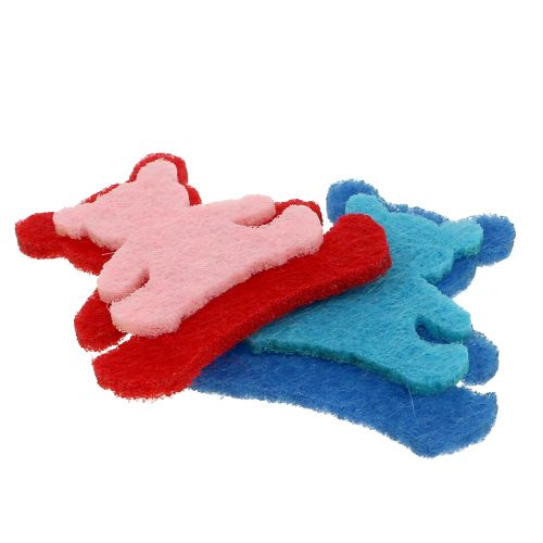 Product Decoration to control bear made of felt assorted colors 3,5cm x 3,5cm 100pcs