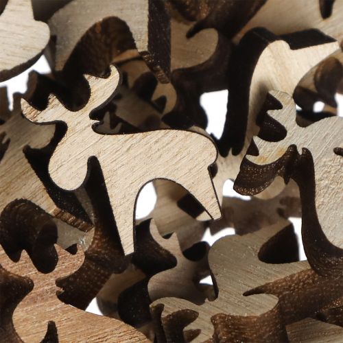 Product Scatter decoration wooden elk decoration natural brown 2x2.5cm 108 pcs