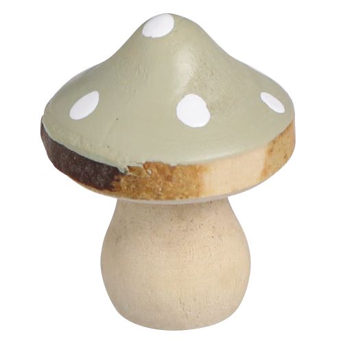 Product Scatter decoration wooden mini mushrooms decoration toadstools green Ø2.5cm 24 pcs