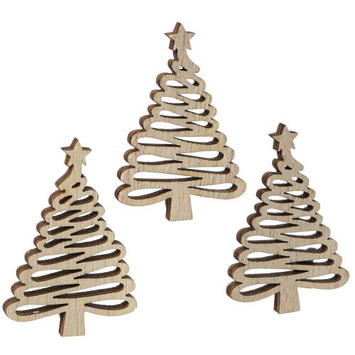 Floristik24 Scatter decoration Christmas tree natural 3x4,5cm 72 pcs