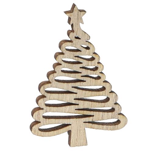 Product Scatter decoration Christmas tree natural 3x4,5cm 72 pcs