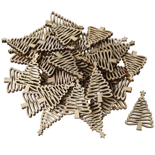 Product Scatter decoration Christmas tree natural 3x4,5cm 72 pcs