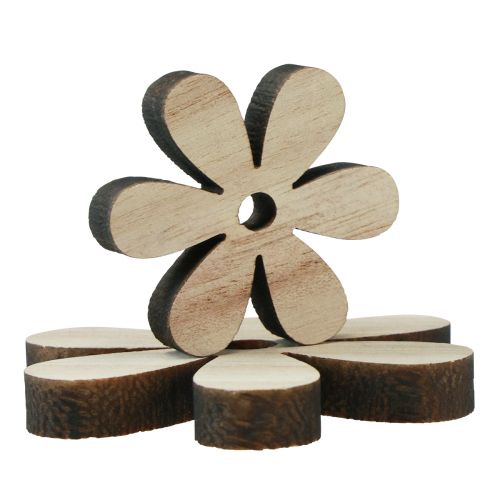 Product Scatter decoration wood flowers natural brown table decoration Ø2-6cm 20pcs