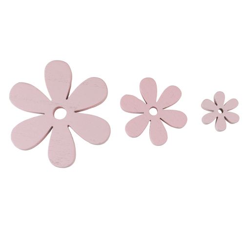 Product Scatter decoration wooden flowers pink table decoration summer Ø2–6cm 20pcs