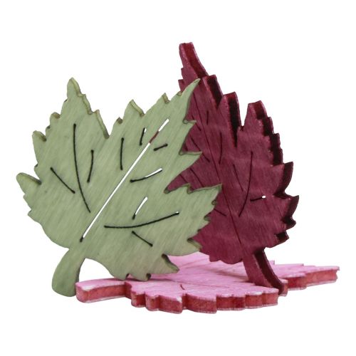 Product Scatter decoration wooden autumn leaves table decoration colored 3x4cm 72 pcs