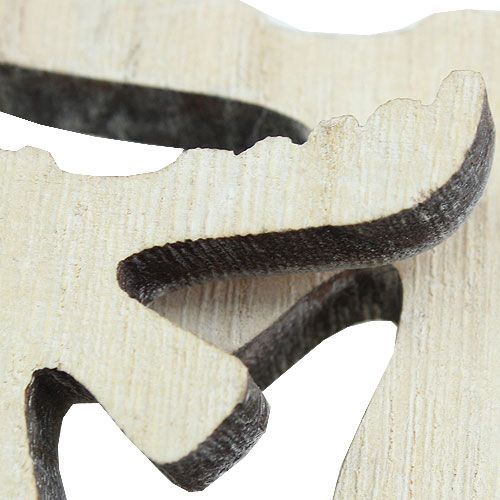 Product Scatter Decoration Wooden Elk, Table Decoration, Advent Whitewashed 30 Pcs