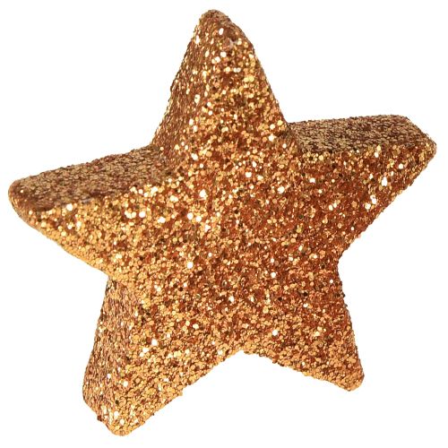 Product Scatter Decoration Christmas Stars Brown/Orange Ø4/5cm 40 Pcs