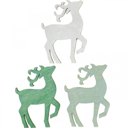 Floristik24 Scatter decoration Christmas wooden deer green 4×3cm 72 pcs