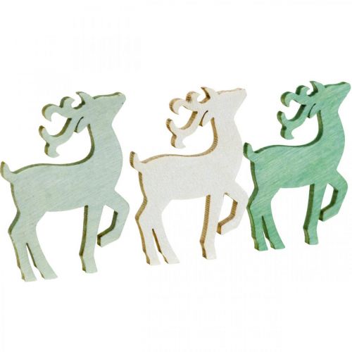 Product Scatter decoration Christmas wooden deer green 4×3cm 72 pcs