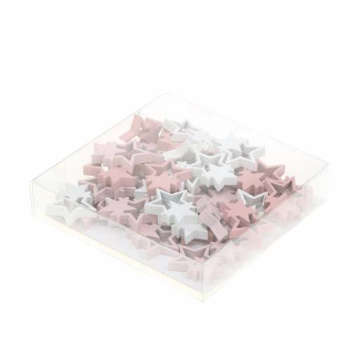 Product Scatter Decoration Stars Pink/White 36 Pcs