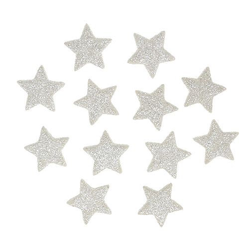 Floristik24 Scattered Stars with Glitter Cream 2.5cm 96 pcs