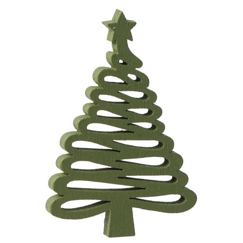 Product Christmas Tree with Star Green Scatter Wood 3×4.5cm 72pcs