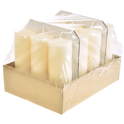 Product Pillar candles cream candles H145mm Ø50mm cream 12pcs