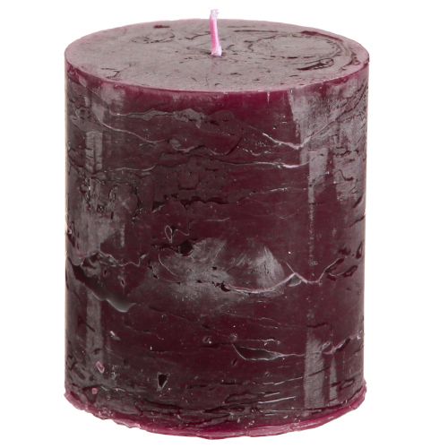 Floristik24 Pillar candles Burgundy candles colored 70×80mm 4 pcs