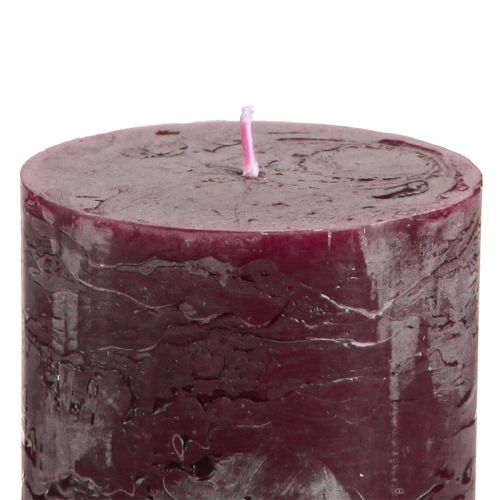 Product Pillar candles Burgundy candles colored 70×80mm 4 pcs