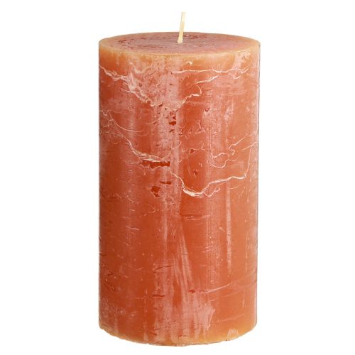 Floristik24 Pillar Candles Dark Orange Solid Coloured Sunset 85×150mm 2pcs