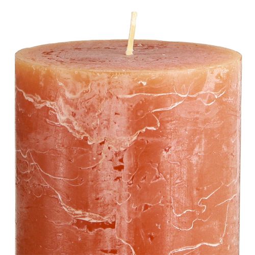 Product Pillar Candles Dark Orange Solid Coloured Sunset 85×150mm 2pcs