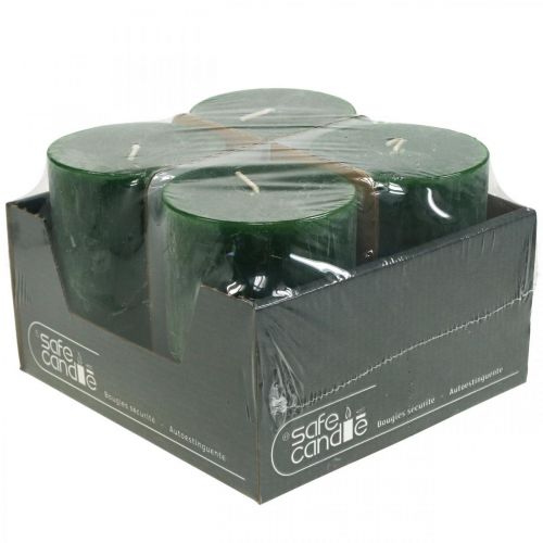 Product Solid Colored Candles Green Rustic Safe Candle 80×110mm 4 Pcs