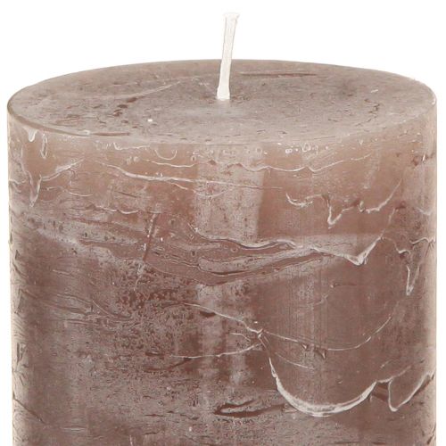 Product Pillar candles dyed 3 colours brown 70×120mm 12 pcs