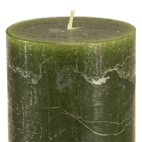 Product Pillar candles dyed 3 colours green 70×120mm 12 pcs