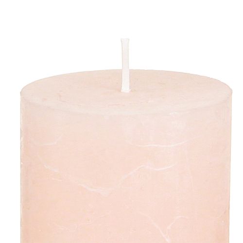 Product Pillar candles colored light pink candles pink 50×100mm 4pcs