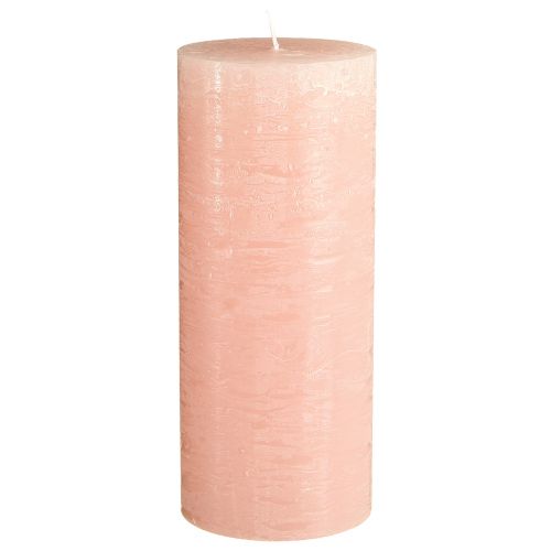 Floristik24 Pillar candles dyed light pink candles pink 85×200mm 2pcs