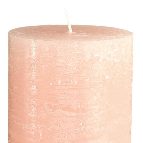 Product Pillar candles dyed light pink candles pink 85×200mm 2pcs