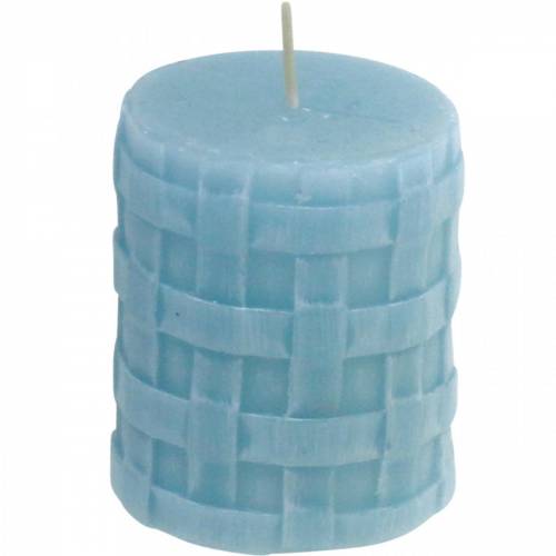 Product Pillar candles Rustic 80/65 light blue candle decoration candle 2pcs