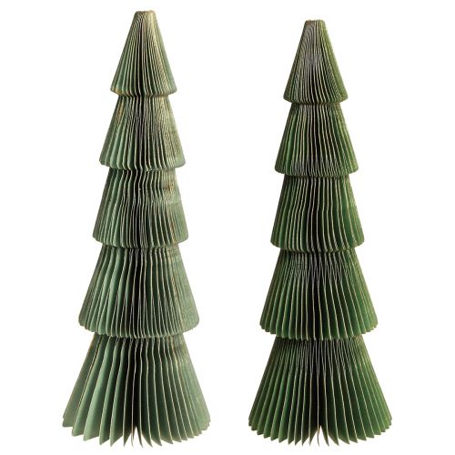 Christmas Tree Honeycomb Paper Christmas Green Gold H30cm 2 Pcs