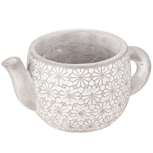 Teapot Decorative Ceramic Planter White Washed 16×10.5×8cm 3 pcs