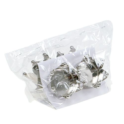 Product Tealight holder crown silver Ø4.8cm 4 pcs