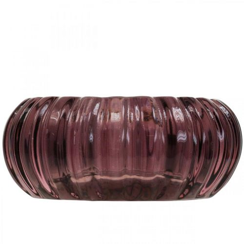 Product Tealight Holder Glass Candle Holder Round Purple Ø8cm H3.5cm