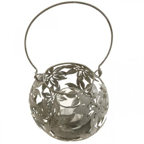 Product Wind light metal hanging decoration decorative lantern gray Ø14cm H13cm