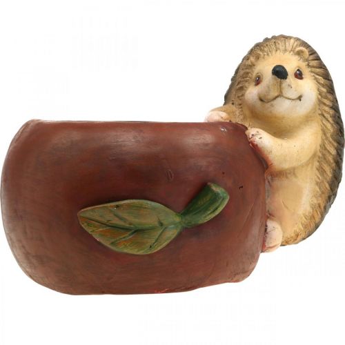 Product Planter, apple with hedgehog, autumn decoration, cachepot, ceramic Ø16cm H22cm W33cm