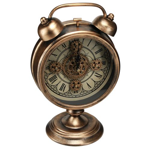 Floristik24 Clock with Roman numerals vintage metal bronze Ø22cm