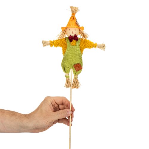 Product Decorative Scarecrow on Stick – 60cm, Fabric and Straw, Multicolour, Indoor Autumn Decoration