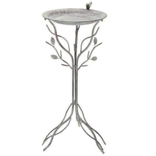 Product Decorative birdbath with delicate leaf pattern in vintage style, 74cm