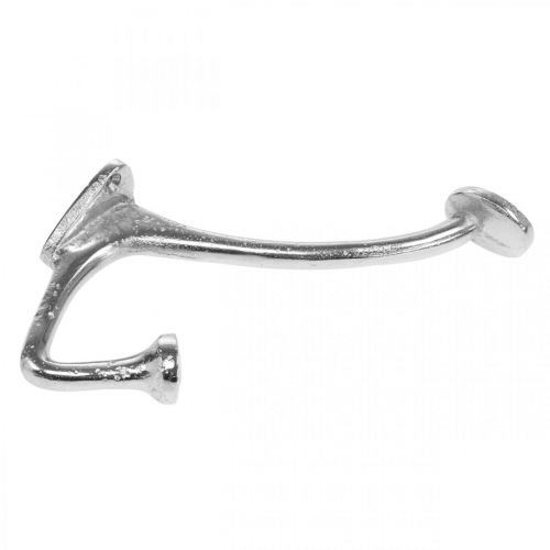 Product Wall hook vintage look silver metal decoration hook H22cm