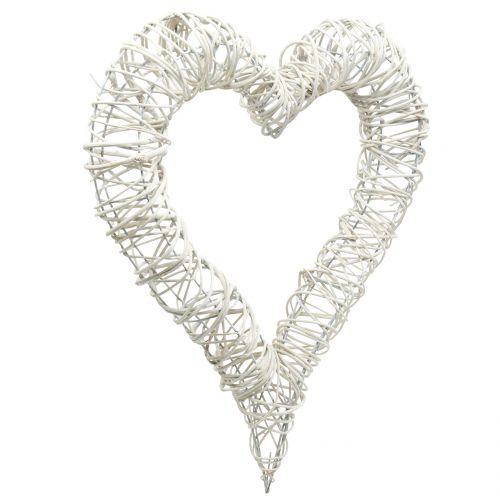 Floristik24 Wicker Heart White 40cm x 45cm