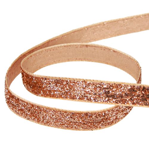 Product Christmas ribbon pink copper glitter decorative ribbon 10mm 10m