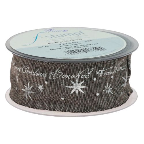 Product Christmas ribbon gift ribbon Christmas brown 40mm 20m