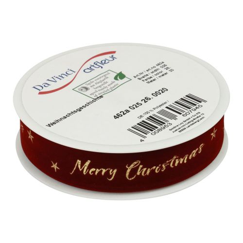 Product Gift ribbon Christmas ribbon red velvet ribbon 25mm 20m