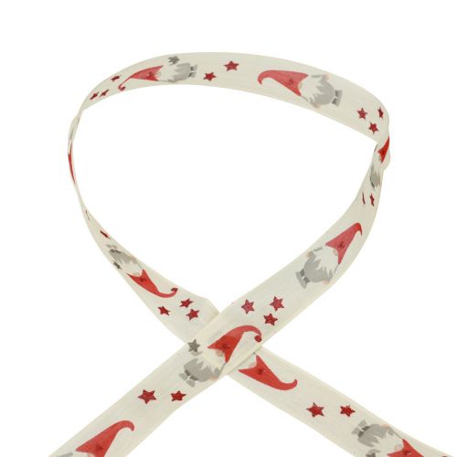 Product Gift ribbon Christmas ribbon gnome cream 25mm 20m