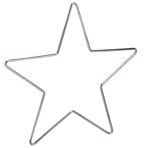 Floristik24 Christmas decoration stars for hanging metal silver 20cm 6 pcs