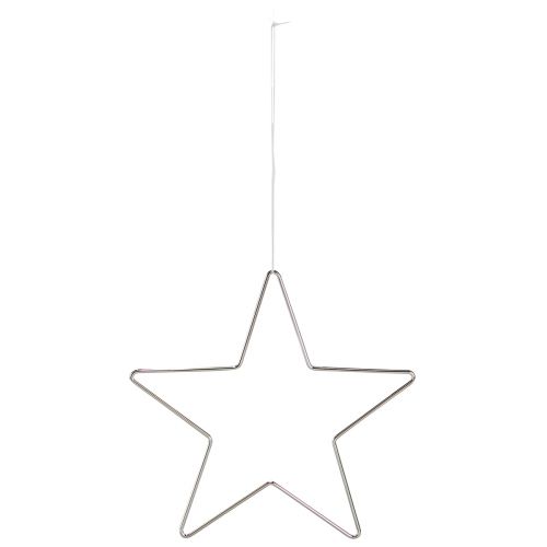 Product Christmas decoration stars for hanging metal silver 20cm 6 pcs