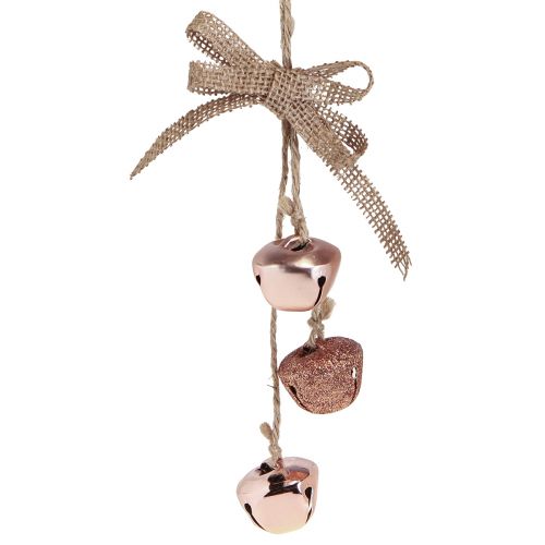 Floristik24 Christmas bells Christmas tree decoration copper pink Ø3.5cm 3pcs