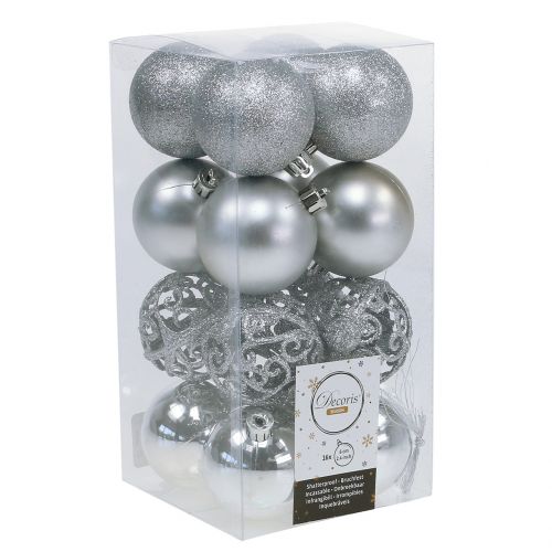 Product Christmas ball silver Ø6cm 16 pcs