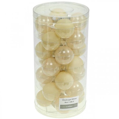 Product Christmas tree balls glass Christmas balls cream mix Ø4cm 24pcs