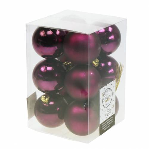 Floristik24 Christmas tree decoration Christmas ball Purple Ø6cm 12pcs