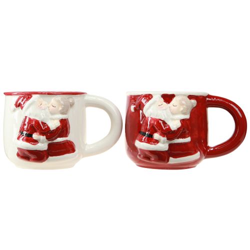 Product Christmas Mug Ceramic Christmas Couple Red White H8.5cm 2pcs